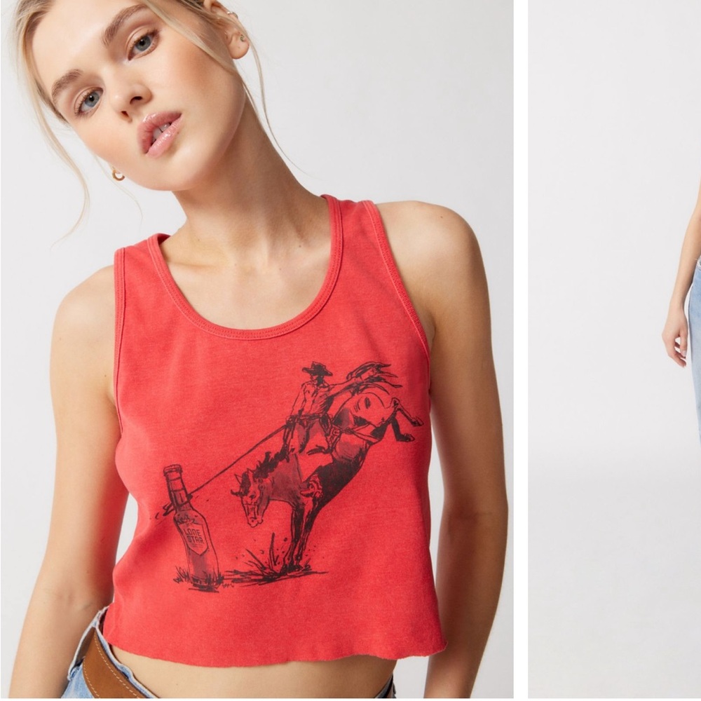 Urbanoutfitters lone star cowboy graphic tank top